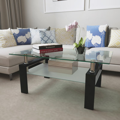 Table basse en verre transparent