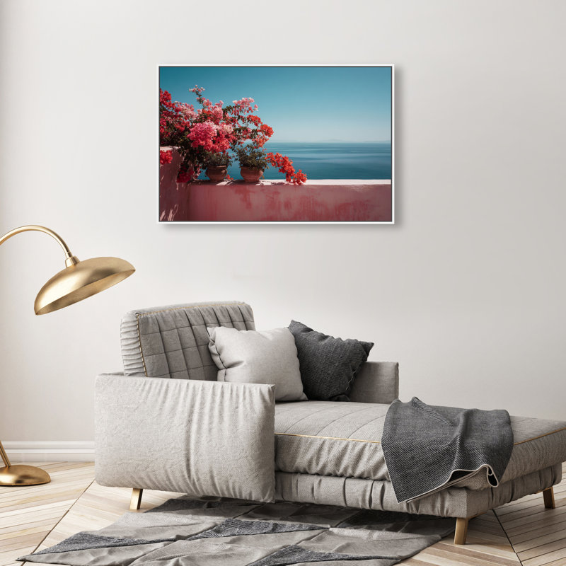 Roseate Horizon Graphic Art Canvas, 21"H x 31"W, White Floater Frame