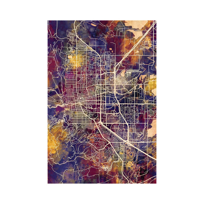 Boulder Colorado City Map II by Michael Tompsett - Wrapped Canvas Gallery-Wrapped Canvas Giclée