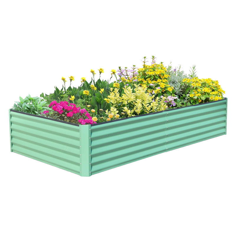 Galvanized Raised Garden Bed, 23.25" H x 70.75" W x 35.5" D, Green