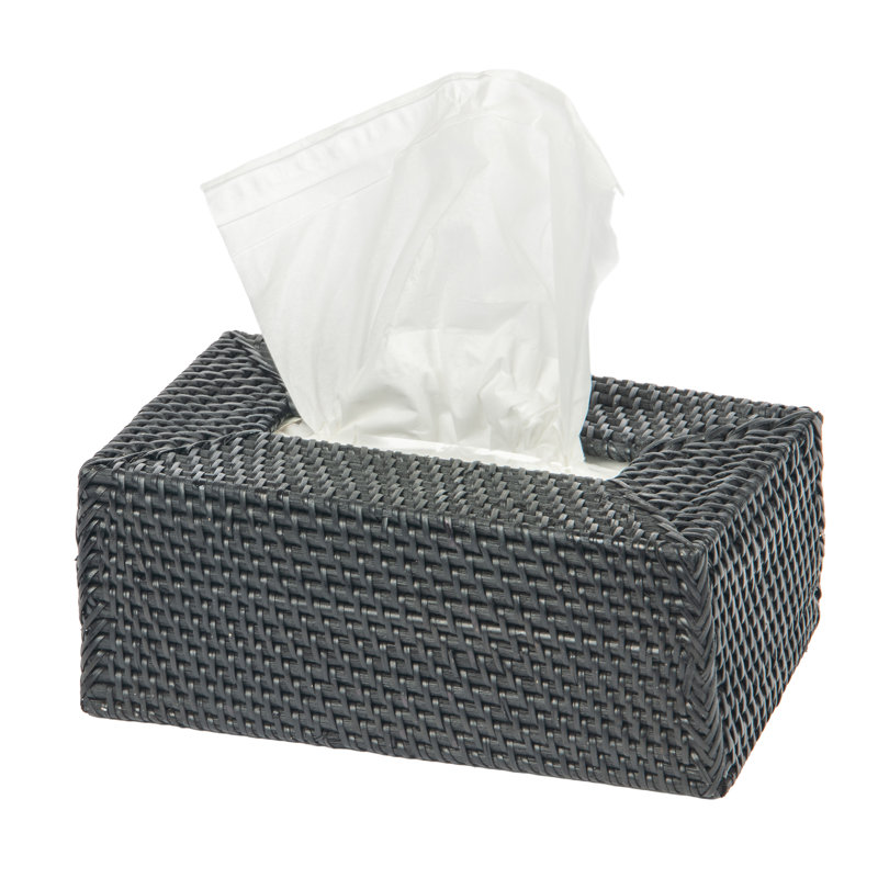 Bavan Tissue Box Cover, Black