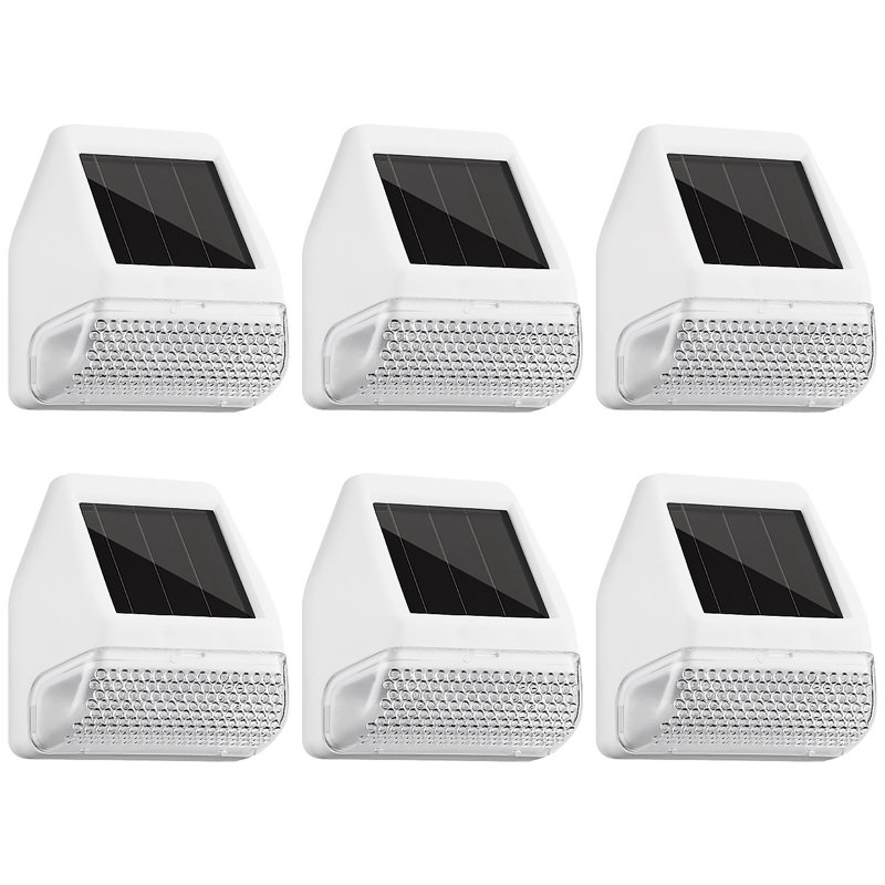 Lampes solaires Hohtaa pour clôture, éclairage DEL crépusculaire pour terrasse et poteaux, blanc, White