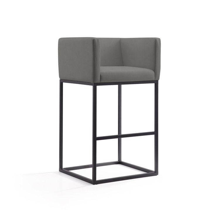 Upholstered Counter Stool with Metal Frame