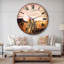Grand cactus sous un ciel nuageux - Horloge murale traditionnelle-36845701