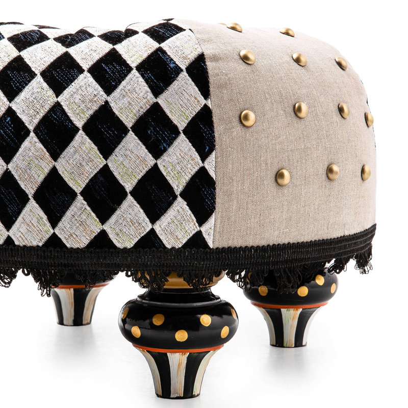 Diamond and Dot Footstool