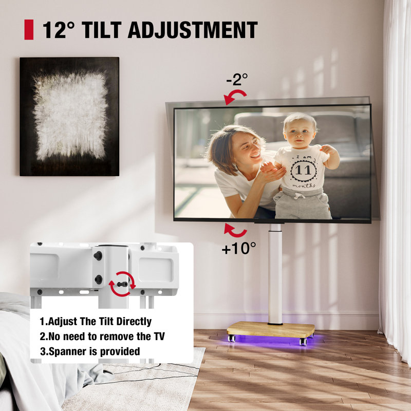 Tv Stand With Light, Suitable For 32-65 Inches