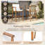 Ensemble de bar extérieur 6 pièces avec table et tabourets en bois d'acacia, coussins pour patio, cour arrière, piscine, balcon