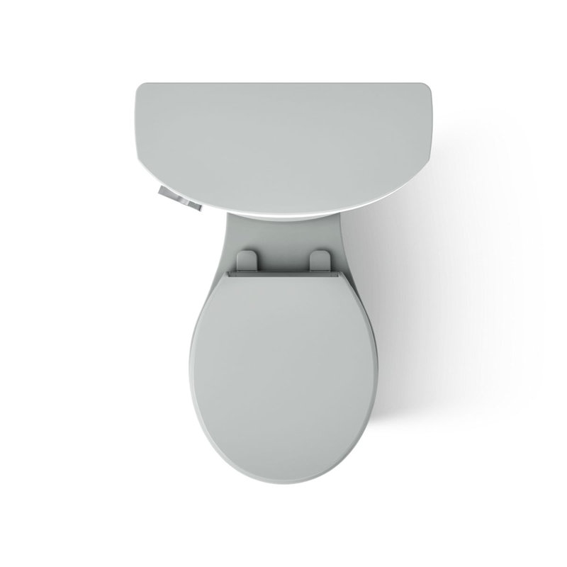 Cimarron® 1.28 GPF Water Efficient Round Two-Piece toilet (Seat Not Included), Ice Grey, Right-Hand