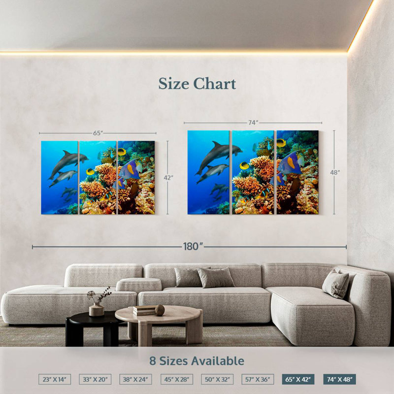 Brampt Reef Sea Life, 42" H x 65" W