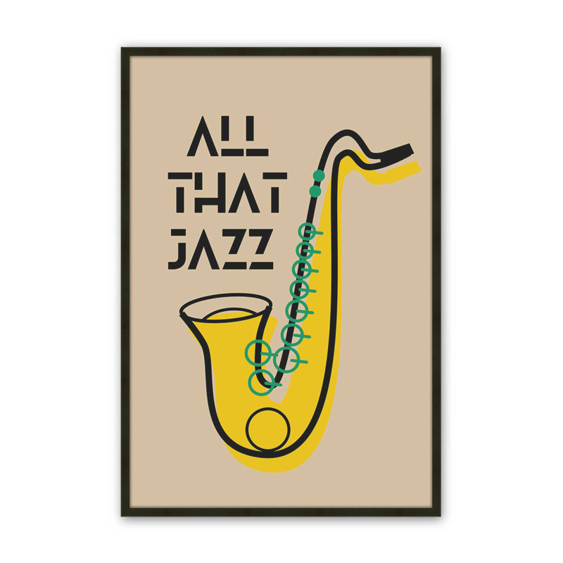 All That Jazz Print, H 15 po x l 12 po, Noir satiné