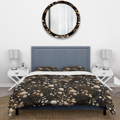 Ensemble de housse de couette à pois dorés