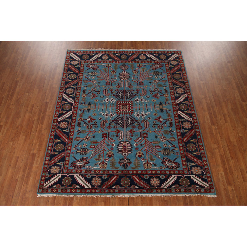 Tapis oriental bleu clair Oushak 8 x 10