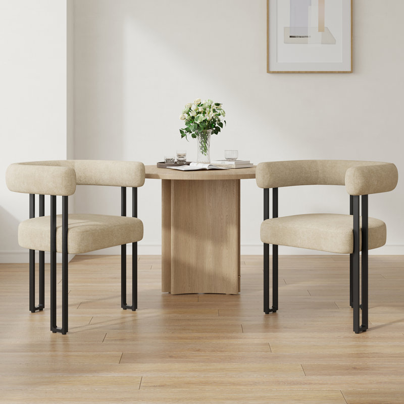 Chaises de salle à manger rembourrées Mahjabi, Kaki