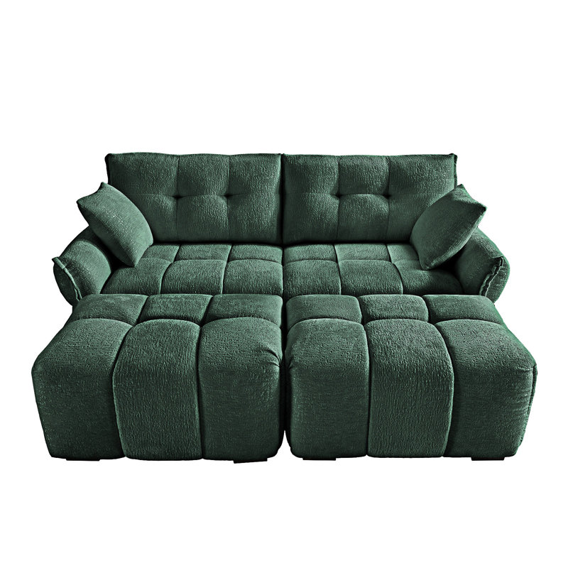Canapé avec repose-pieds Upholstery, Vert