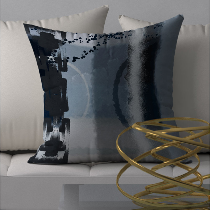 Abstract Throw Pillow, 18" H x 18" W