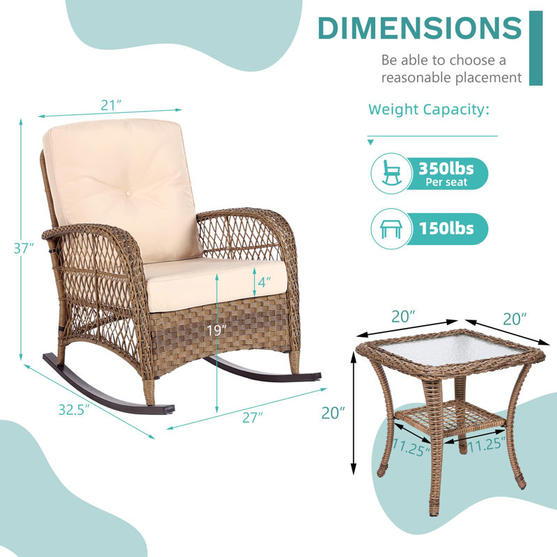 Vredenburgh 2 - Person Patio Conversation Set with Cushions, Beige