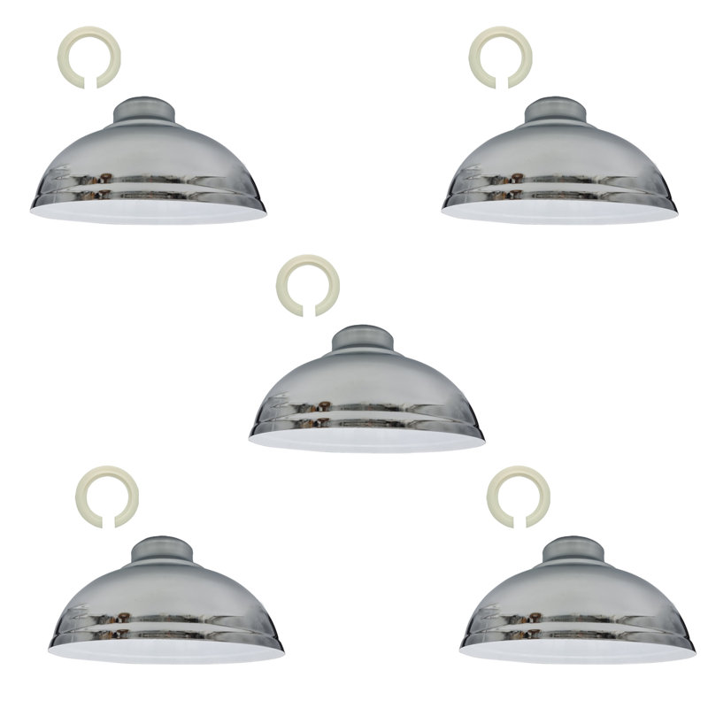 Trabelsi 17cm H Metal Dome Lamp Shade, Chrome