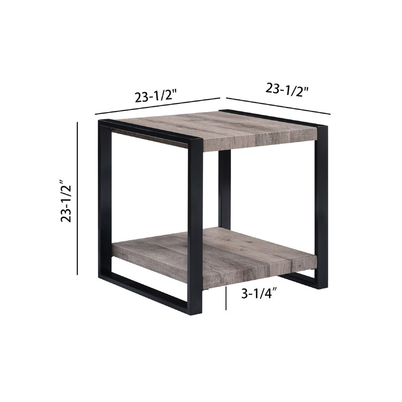 Table de bout contemporaine 1pc avec tablette de rangement