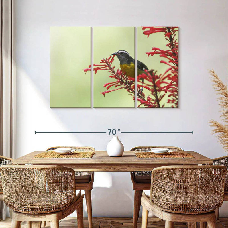 Ronce nourrissant un oiseau bananier, H 36 po x l 57 po