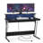 Gaming Desk With LED Lights And Built-In Power Outlets, Computer Desk With Monitor Stand, Holds 2 Monitors