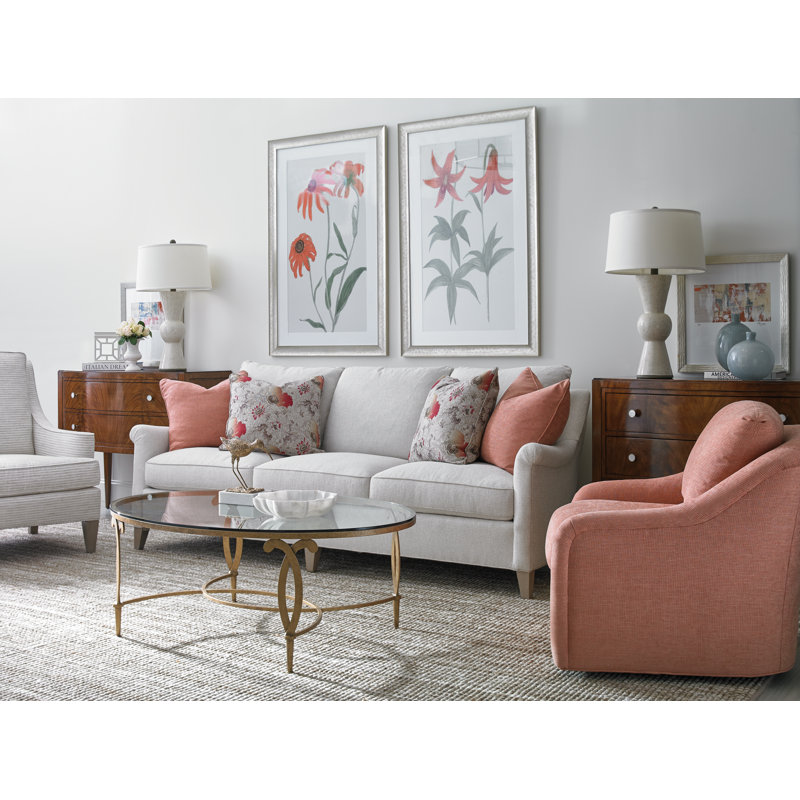 Fleur-De-Lis 2 - Piece Glass Top Living Room Table Set