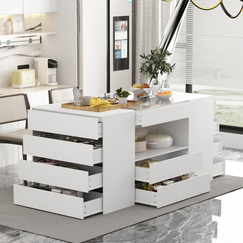 62"W Double Kitchen Island
