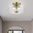 3 Light Antique Brass Large Semi-Flush With Mouth Blown Clear Glass-364028011