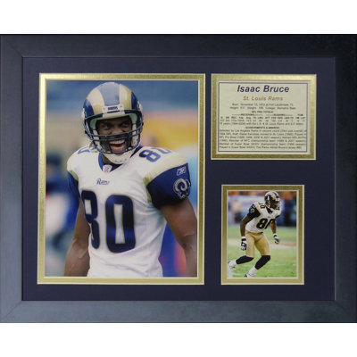 Memorabili encadrée « st. louis béliers isaac bruce »