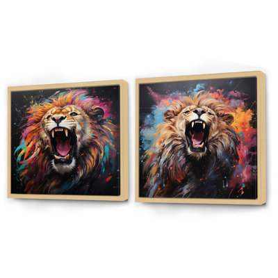 Popart Lion Roarn - Ensemble de 2 animaux animaux