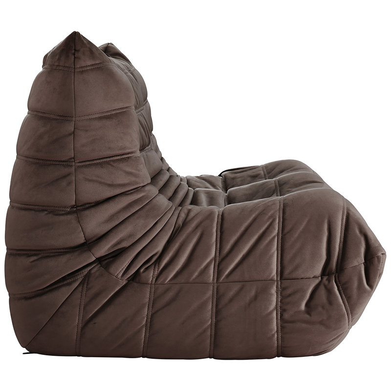 Causeuse rembourrée en velours 54,75 po Rachel, Velours brun