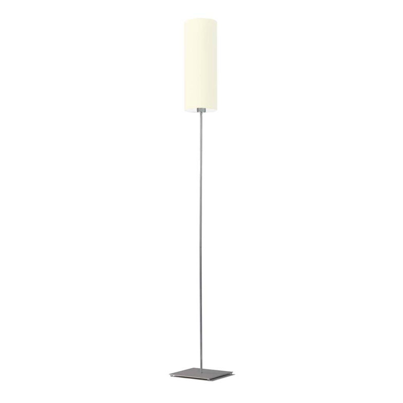 Florencja 165cm Traditional Floor Lamp, Brushed Steel, Ecru
