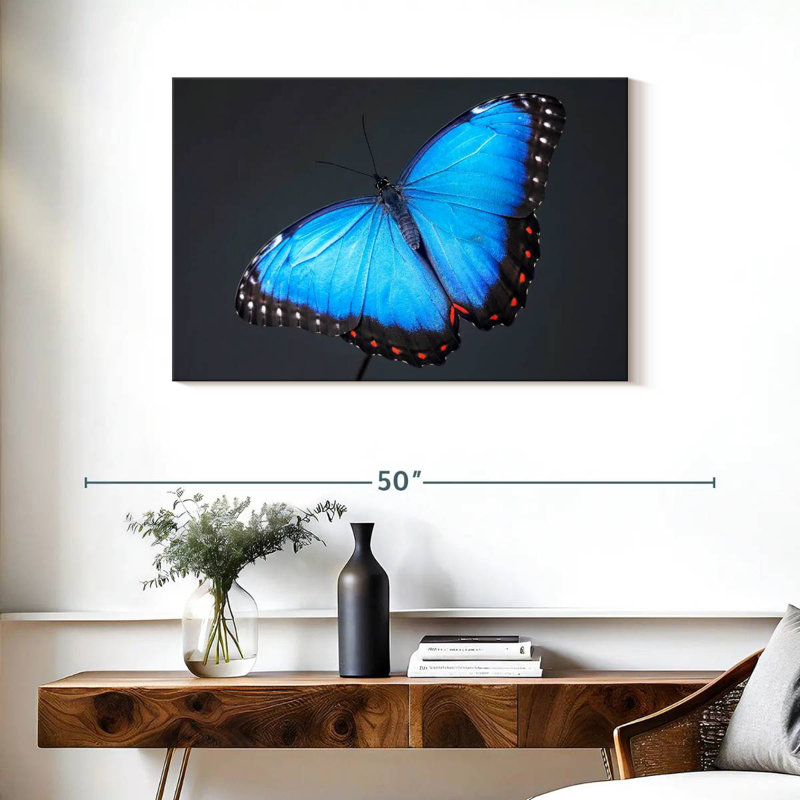 Brampt Blue Morpho Butterfly, 24" H x 36" W