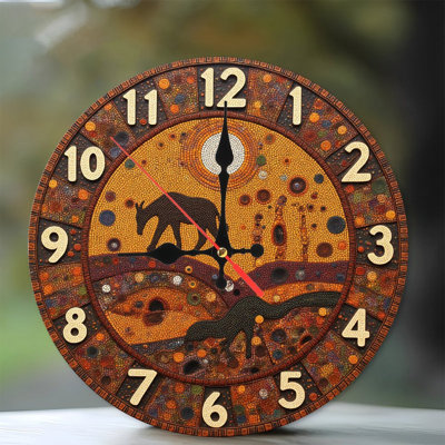 Mosaic Wall Clock Aboriginal Art Design