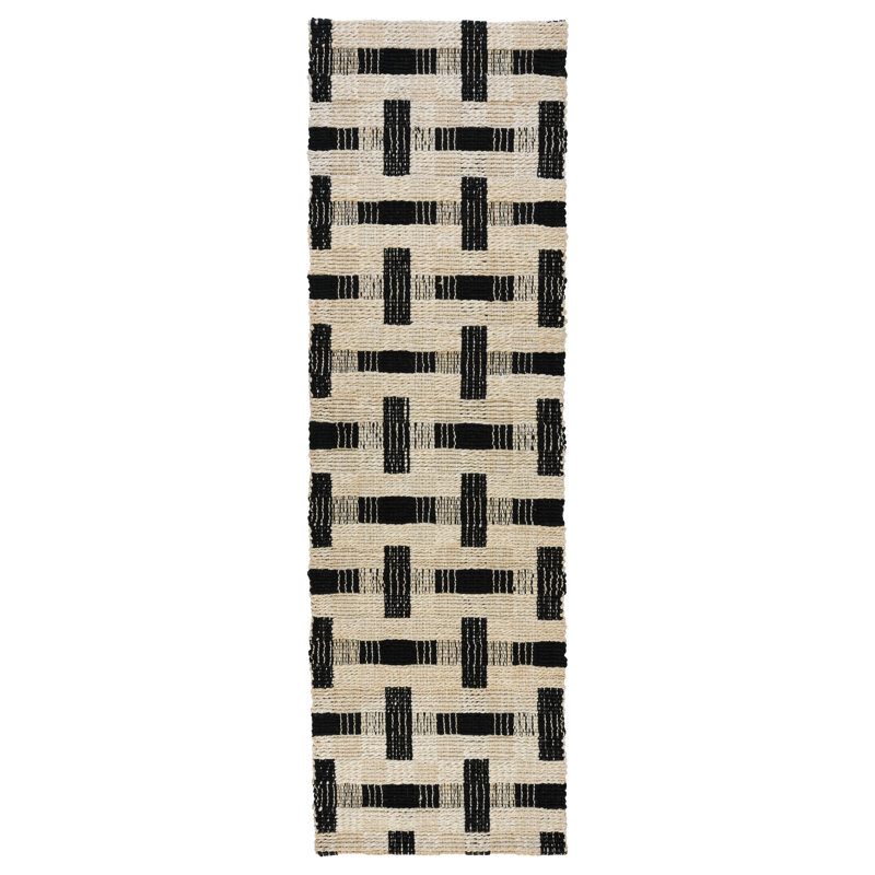 Daliah Flatweave Jute / Sisal Geometric Area Rug, Rectangle 2'6" x 8'