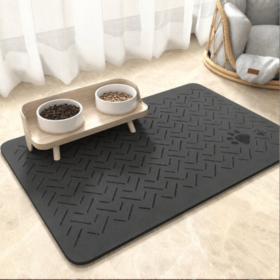 Absorbent Pet Feeding Mat – 15.8" x 23.6" Quick-Dry Diatomite Dog & Cat Food Mat with Non-Slip Rubber Backing, Spill-Proof Water Bowl Mat, Easy to Clean (Multiple Colors)