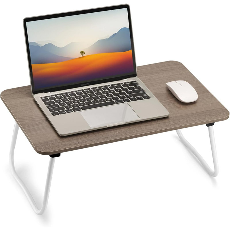 Bureau d'ordinateur portable pliable, table de chevet portable, plateau de table de petit-déjeuner léger, support pour ordinateur portable, mini table pour travailler, écrire, manger, pique-niquer