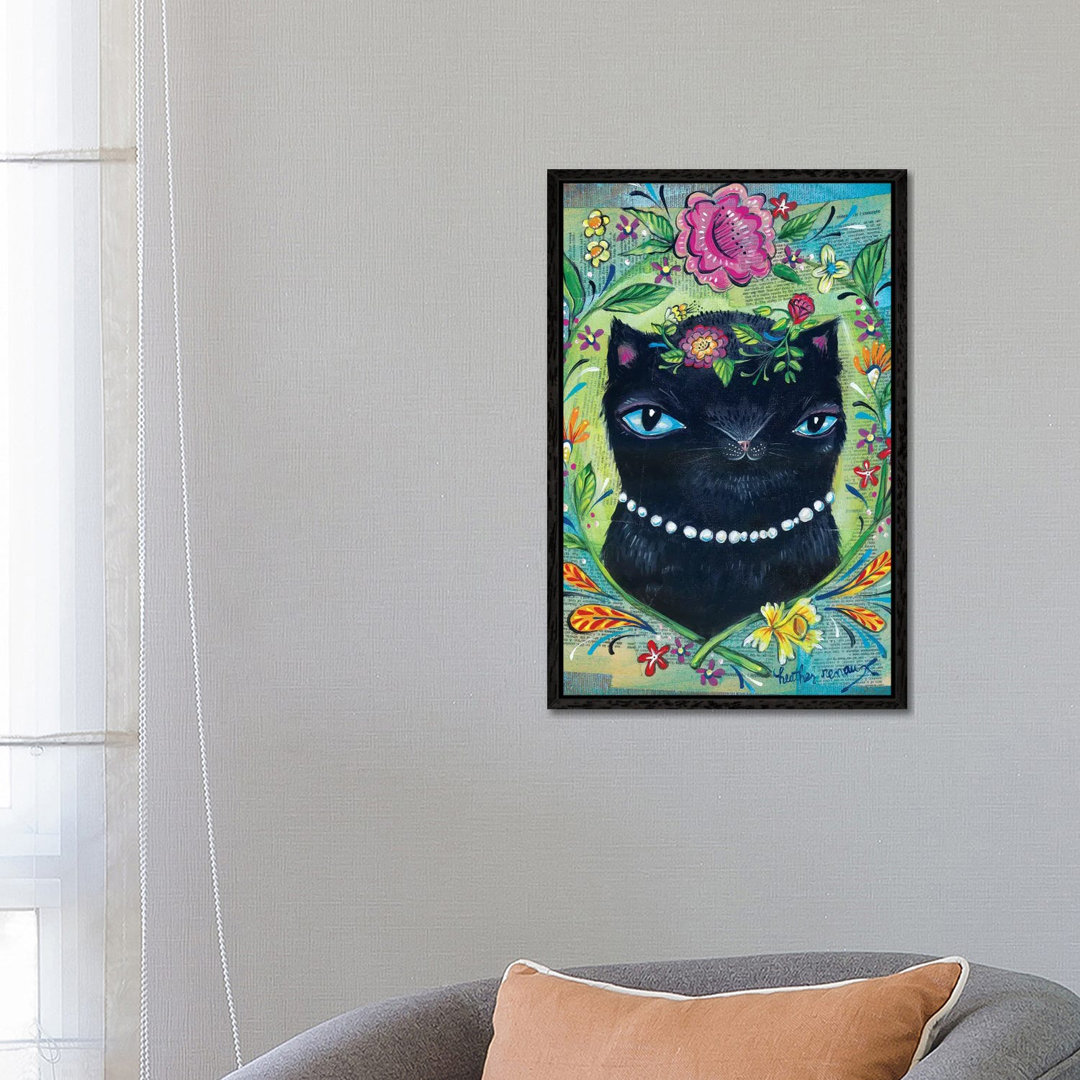 Black Kitty von Heather Renaux - Galerie-verpackte Leinwand Giclée