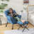 Mumtas Upholstered Armchair with Ottoman-674671538