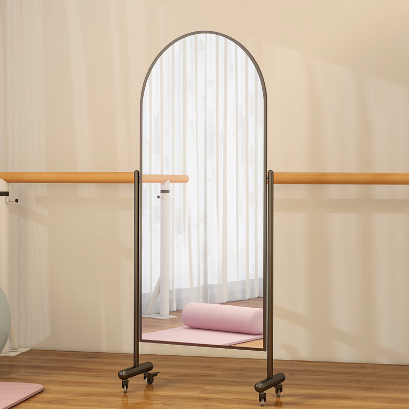 Louene Aluminium Frame Arch Freestanding Mirror, Black
