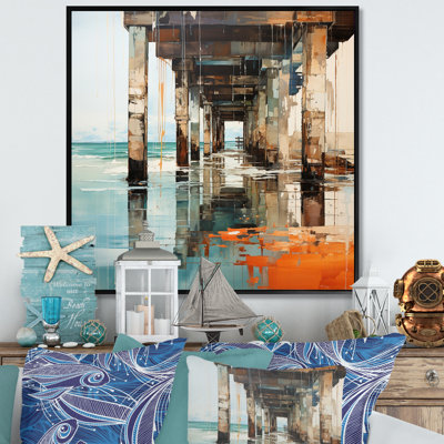 Coastal Pier Perspective II - Nautical & Beach Canvas Prints