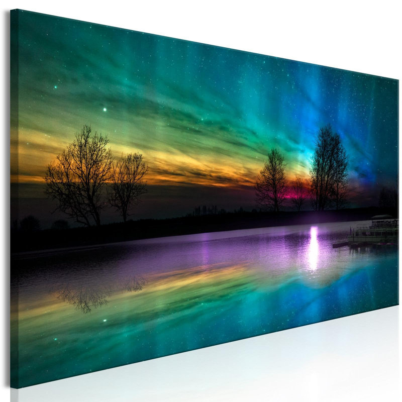 Apopka arc-en-ciel aurore étroite sur toile, H 20 po x l 59 po x P 0,7 po