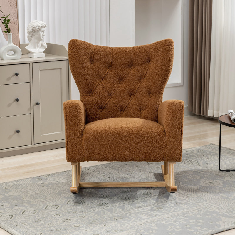 Chaise berçante Kristy, Caramel, Boucle