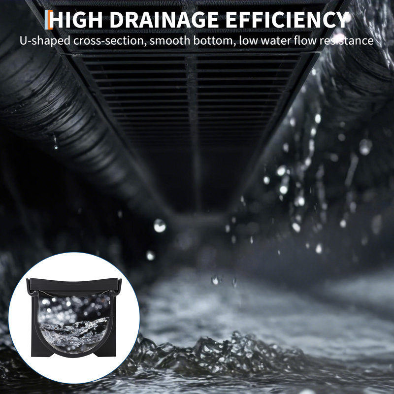 Channel Drainage 34.9" L 5.9" W x 5.1" H with Plastic Grate,HDPE Trench Drain System for Garden, Driveway,Patio,Pool,Easy to Design by DIY and Highly Durable