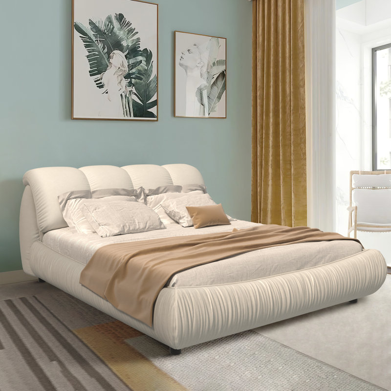 Lieselene Low Profile Standard Bed Frame, Queen, Beige