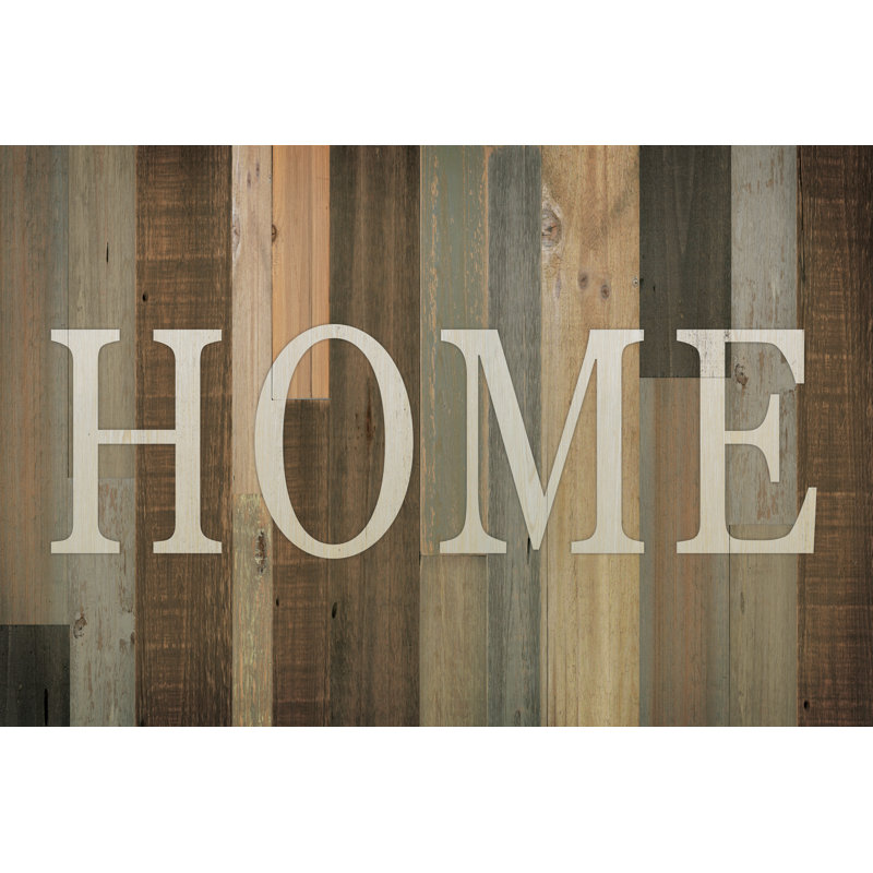 Wood Texture Home - Wrapped Canvas Art Prints, 30cm H x 46cm W