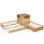 Lit plateforme simple en L avec armoires de rangement-128986418