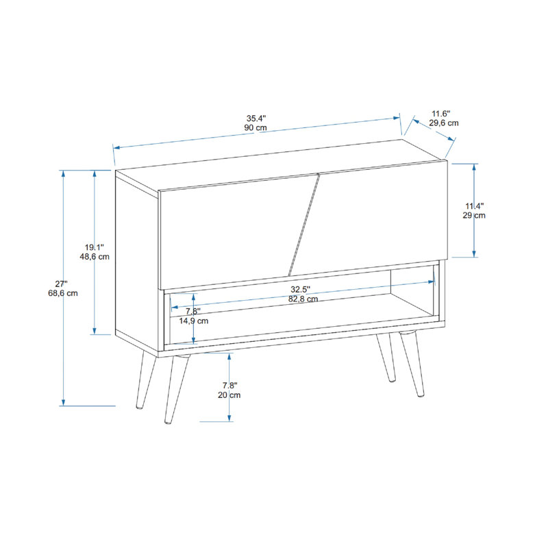 Console Table and Mirror Set 90Cm Ballast