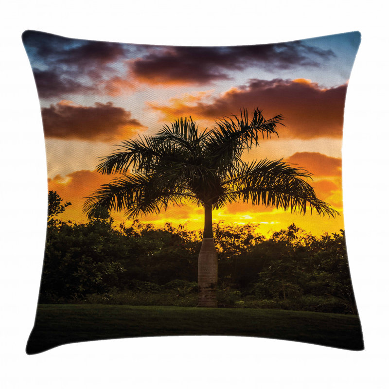 Housse de coussin décoratif d’intérieur/extérieur 36" palm tree