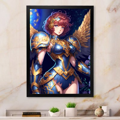 " Blonde Anime Seiya With Wings In Blue "