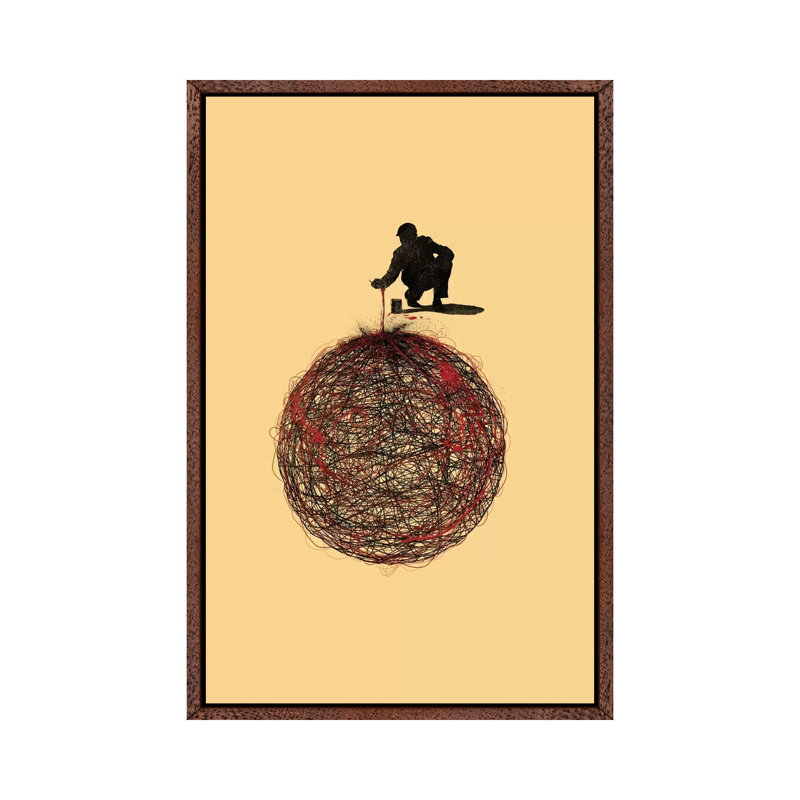 Abstract Connection by Nicebleed - Print on Canvas, 101.6cm H x 66.04cm W x 3.81cm D, Classic Brown Wood Framed
